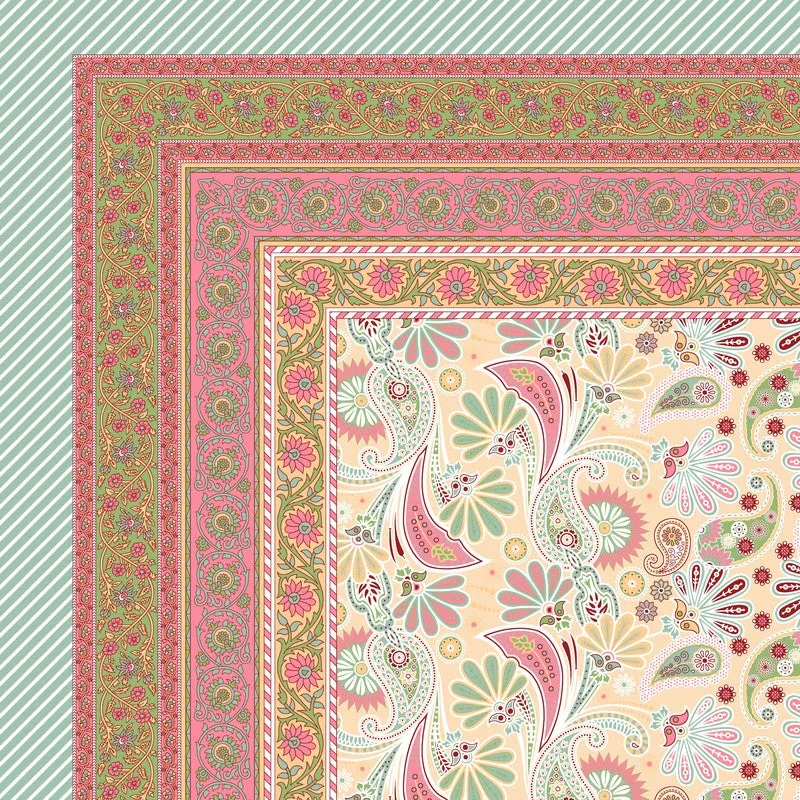 Royal Pattern Cotton Bedsheet (Beige,Pink) - 120 TC media 5