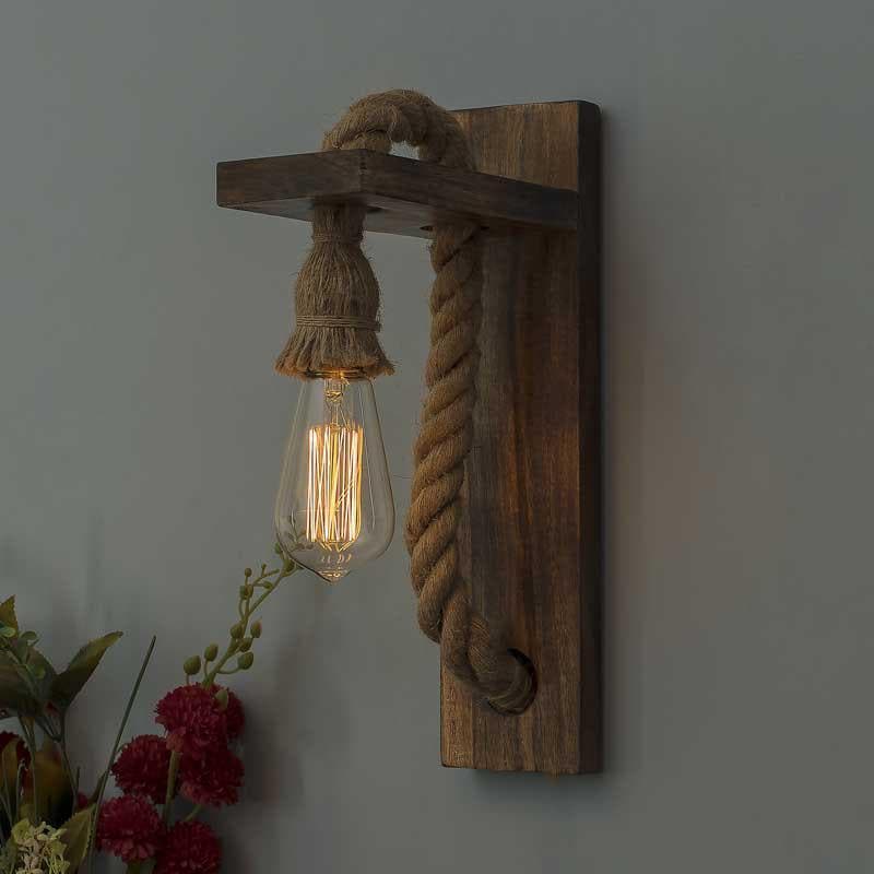 Sigma Jute & Wooden Wall Lamp media 3