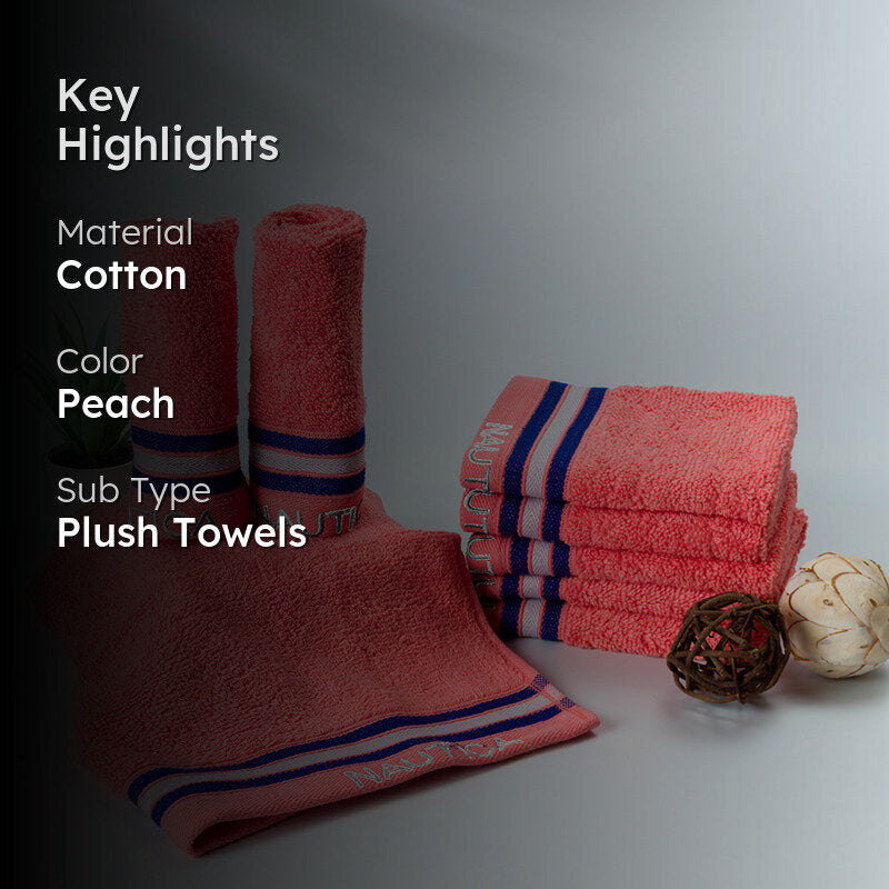 Nautica Dove Down Cotton Face Towel (Coral) - Set Of Eight media 2