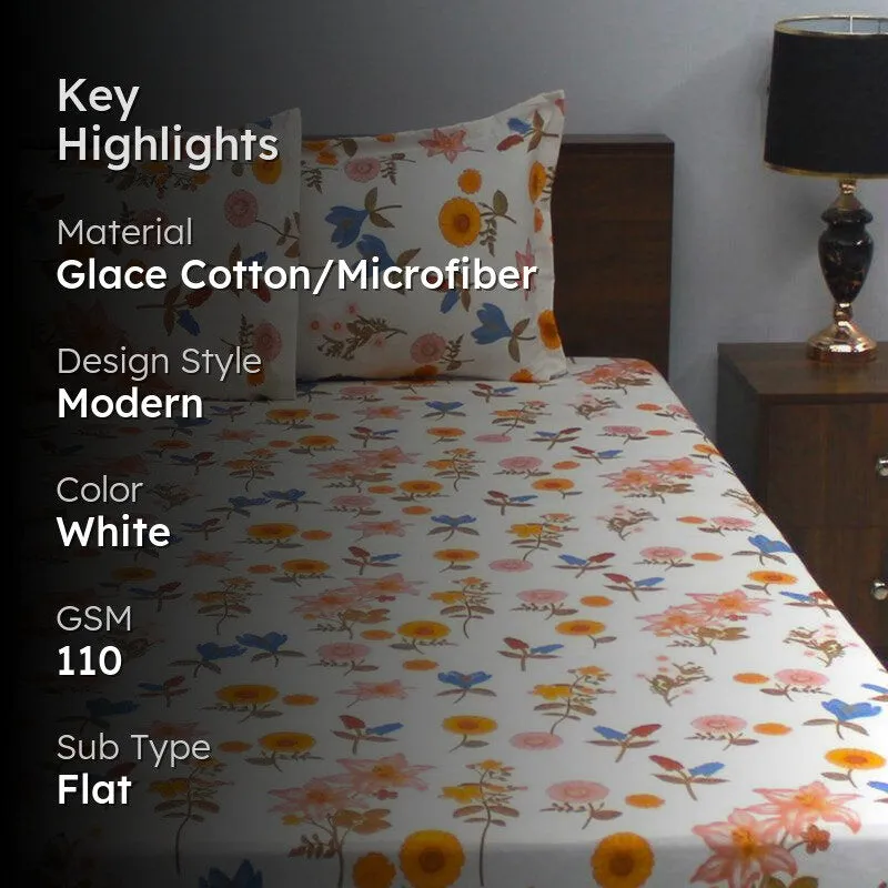Omya Floral Microfiber Bedsheet - 110 GSM media 2