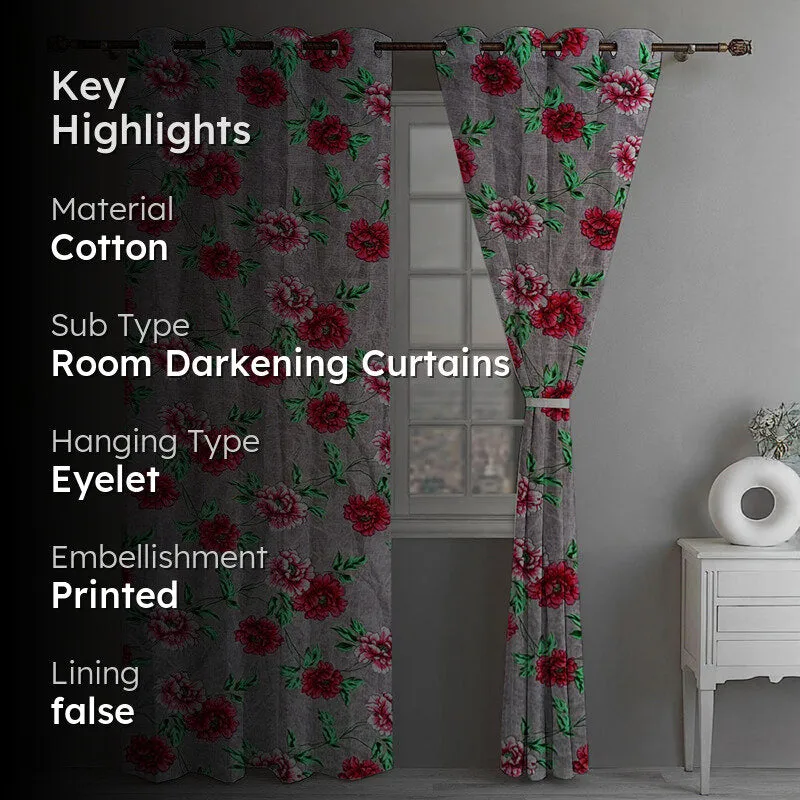 Petal Glory Room Darkening Curtain - Set Of Two media 2