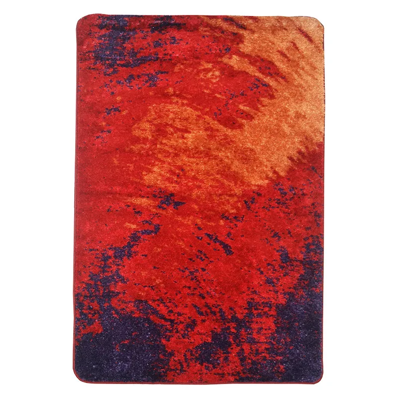 Esmond Abstract Micro Fiber Area Rug - Orange & Purple media 1