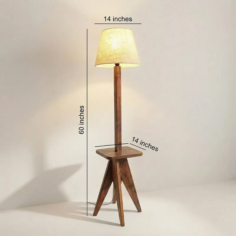SoftNest Wooden Floor Lamp - Brown media 10