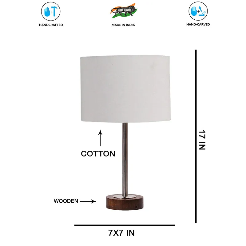 Cotin I Rodin Wooden Table Lamp - Grey,Silver,Brown media 7