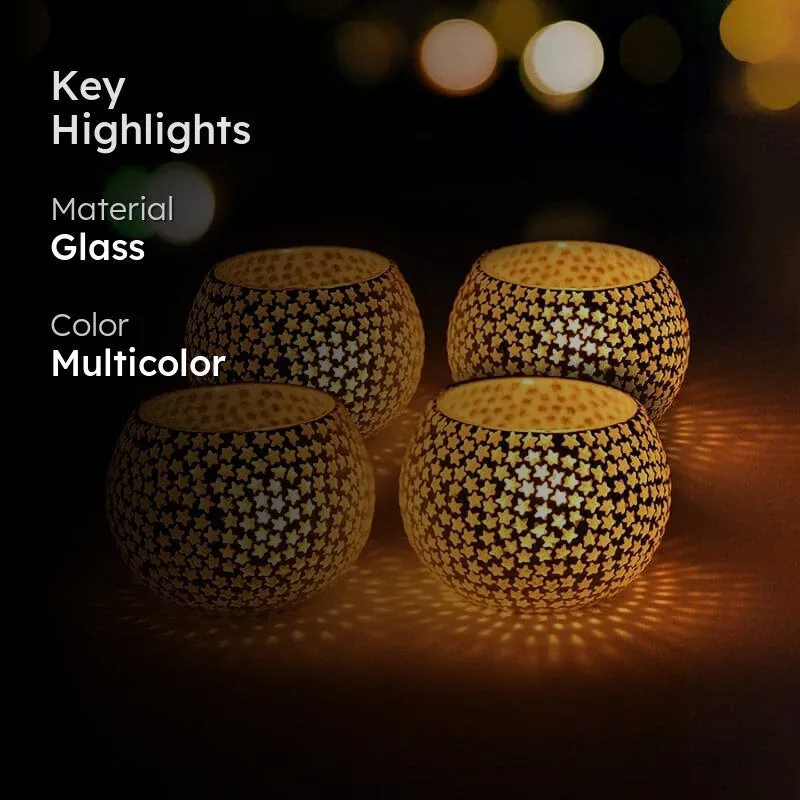 Starry Muse Tealight Candle Holder - Set Of Four media 2