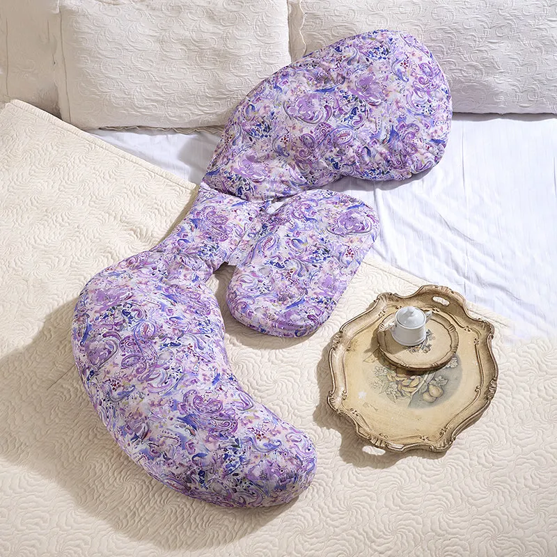 Lilura Cotton L Maternity Pillow With Polyester Filling - Purple media 3