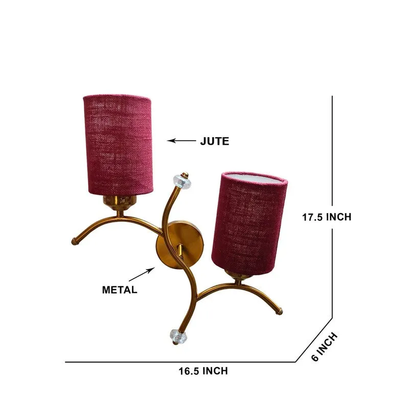 LumiBranch Dual Jute Wall Lamp - Maroon media 8