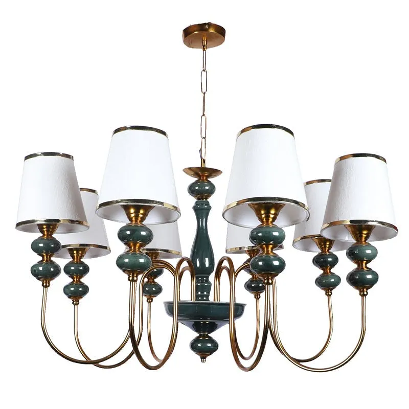 Loona Clustered Iron Chandelier - Blue & White media 4