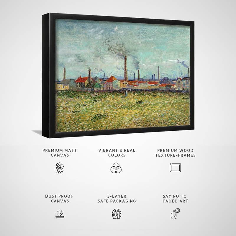 Factories At Clichy By Vincent Van Gogh - Black Frame media 3