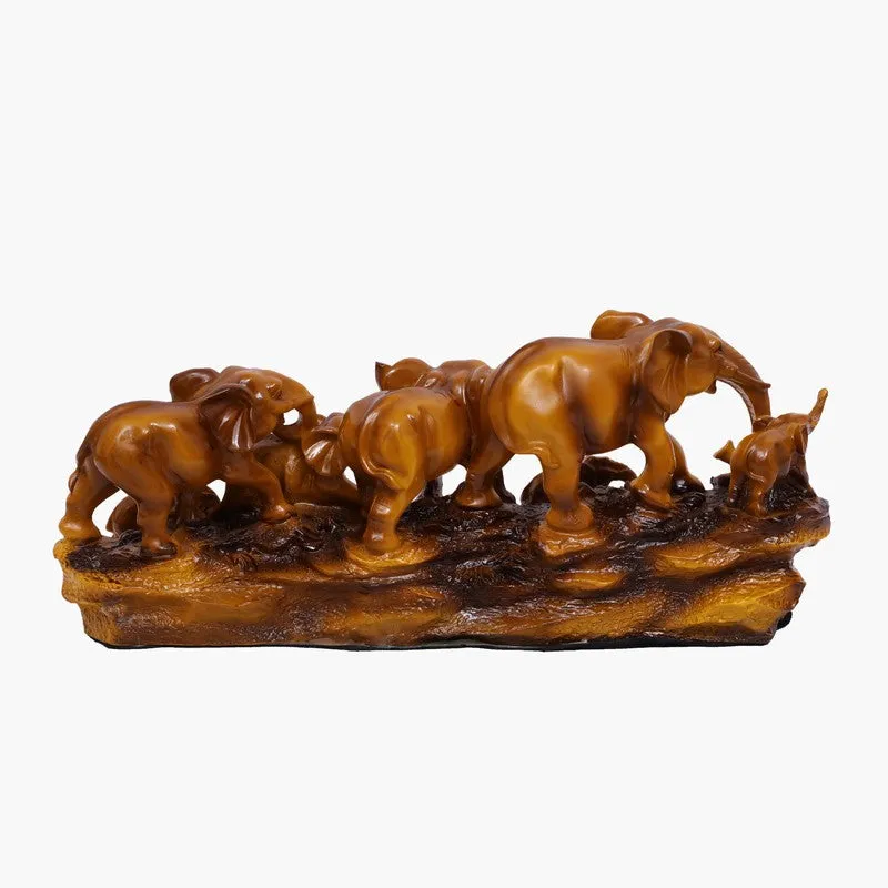 Aurum Elephant Family Polyresin Showpiece media 5