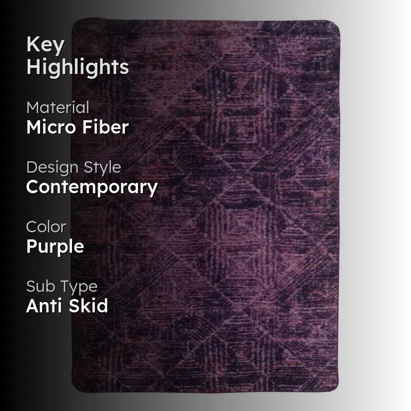 Elyros Abstract Micro Fiber Area Rug - Purple media 2