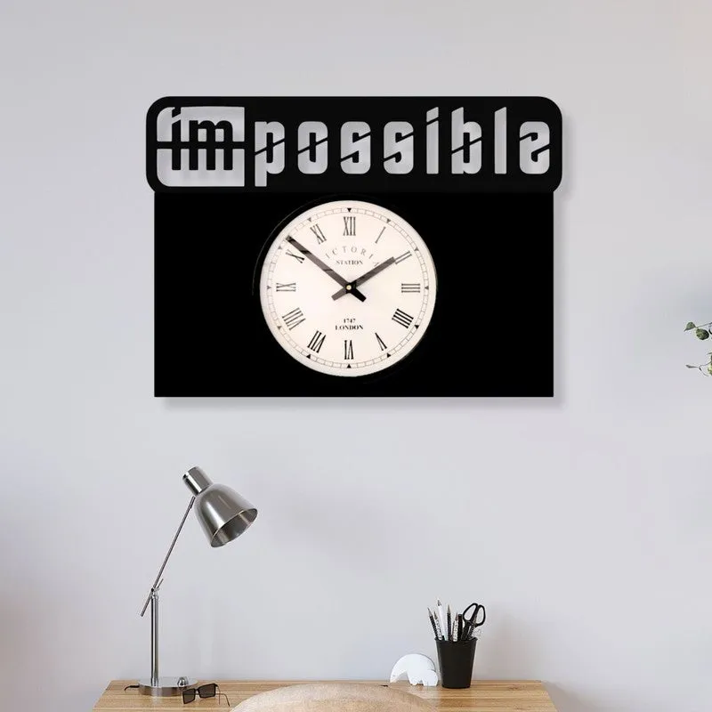 Impossible Steel Analog Wall Clock - Black media 1