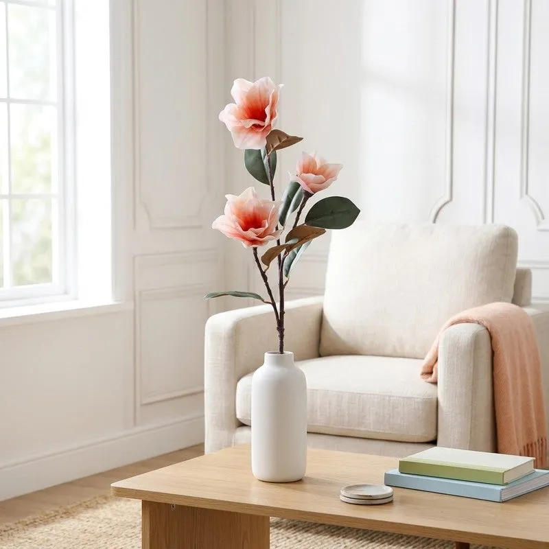 Floreva Magnolia Silicone Artificial Flower - Peach media 1
