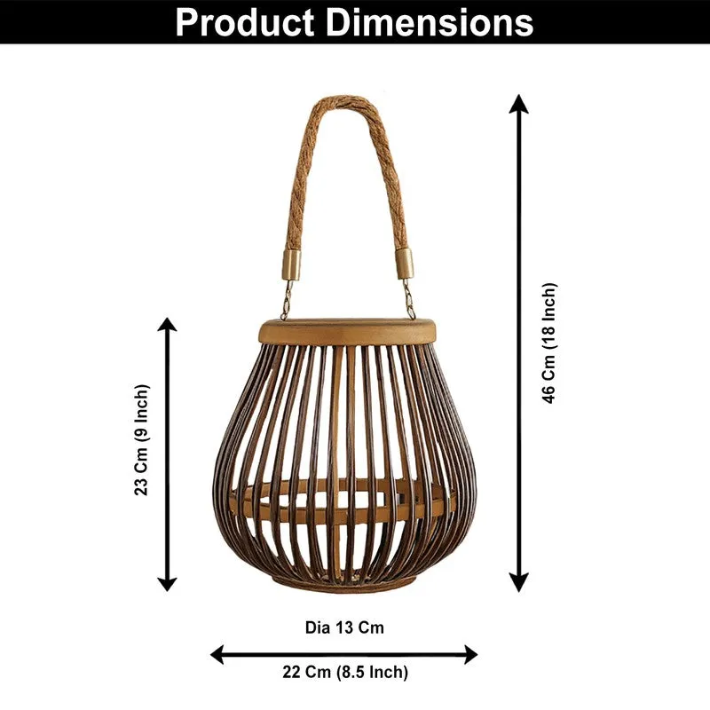 Rustic Teardrop Bamboo Tea Light Candle Holder media 8