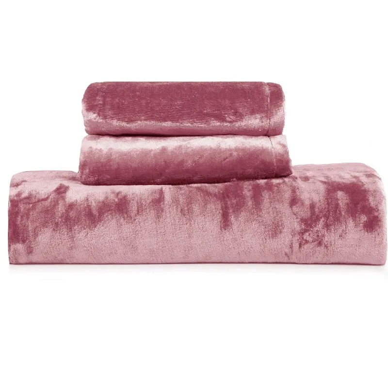 Casselle  Velvet Bedsheet (Pink) - 300 GSM - 10