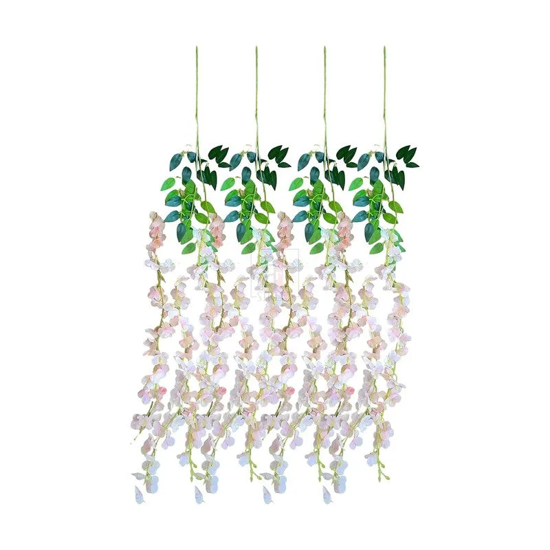 Wisteria Lizzia Silk Artificial Flower Vine - Pink media 7