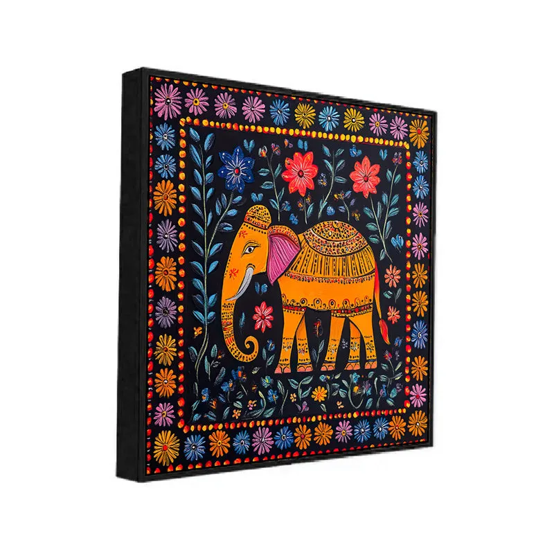 Tribal Haathi Canvas Wall Art With Frame media 3