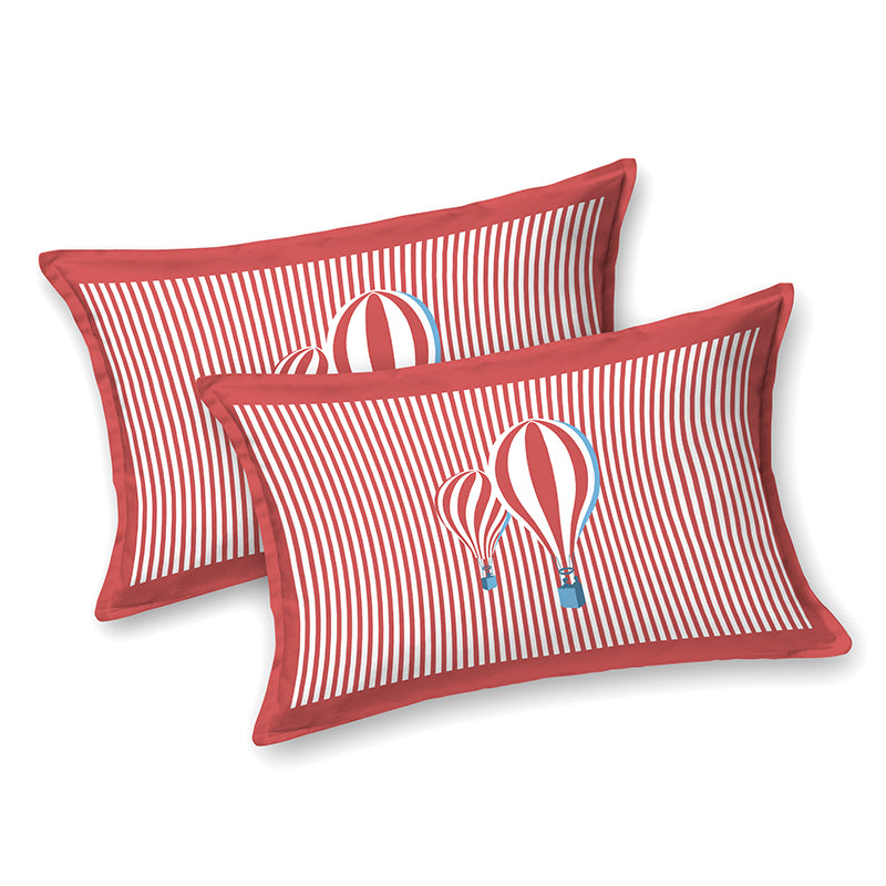 Illusion Stripey Balloon Cotton Bedsheet (Red) - 200 TC media 6