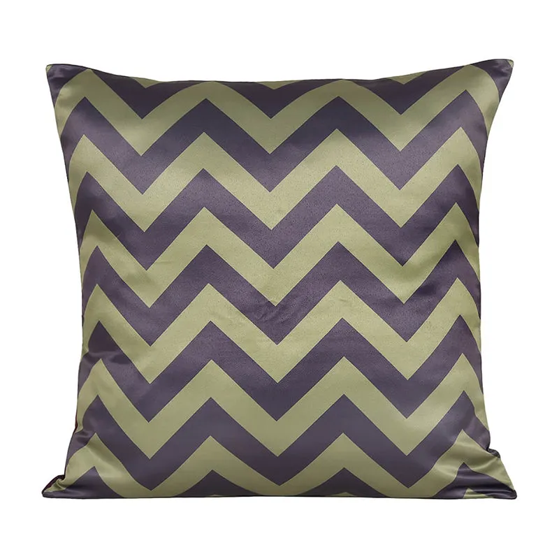 India Circus Floral Chevron Printed Velvet Cushion Cover - Set Of Five media 4