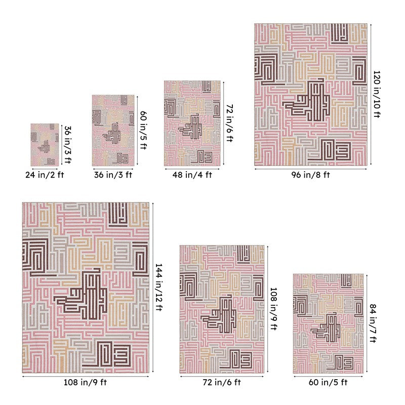 Rusalina Lino Carpet - Peach & Black media 13