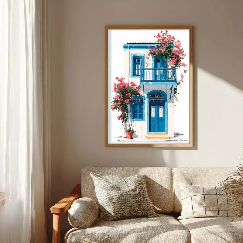 Window Shutters Canvas Wall Painting - Brown Frame media 6