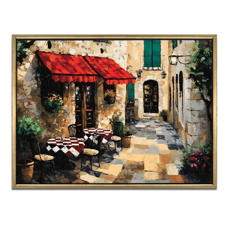 Corner Cafe Canvas Wall Painting With Frame media 3