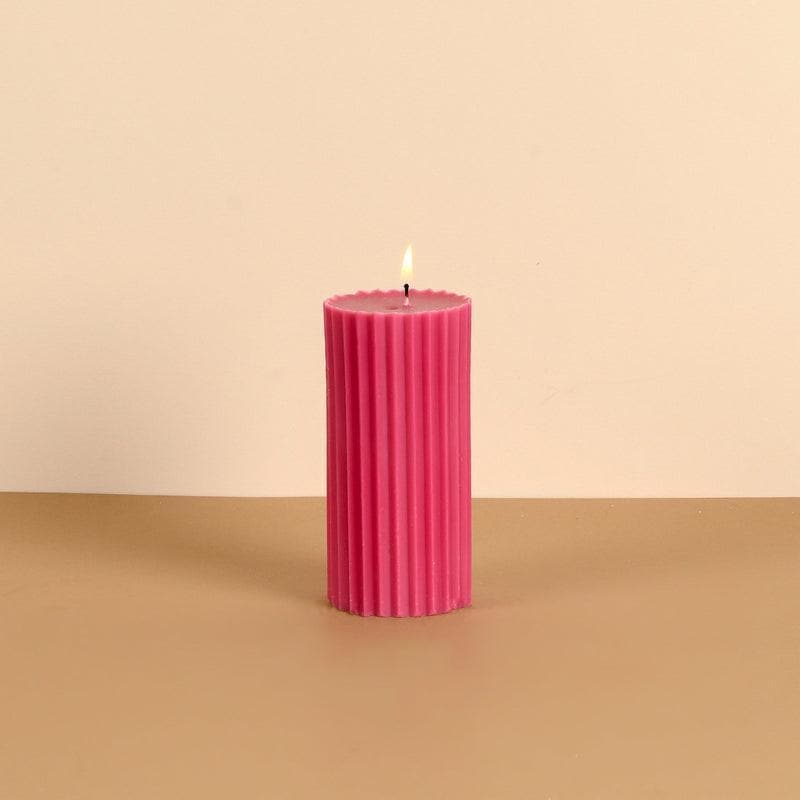 Pink Meadows Ribbed Pillar Scented Candle media 2