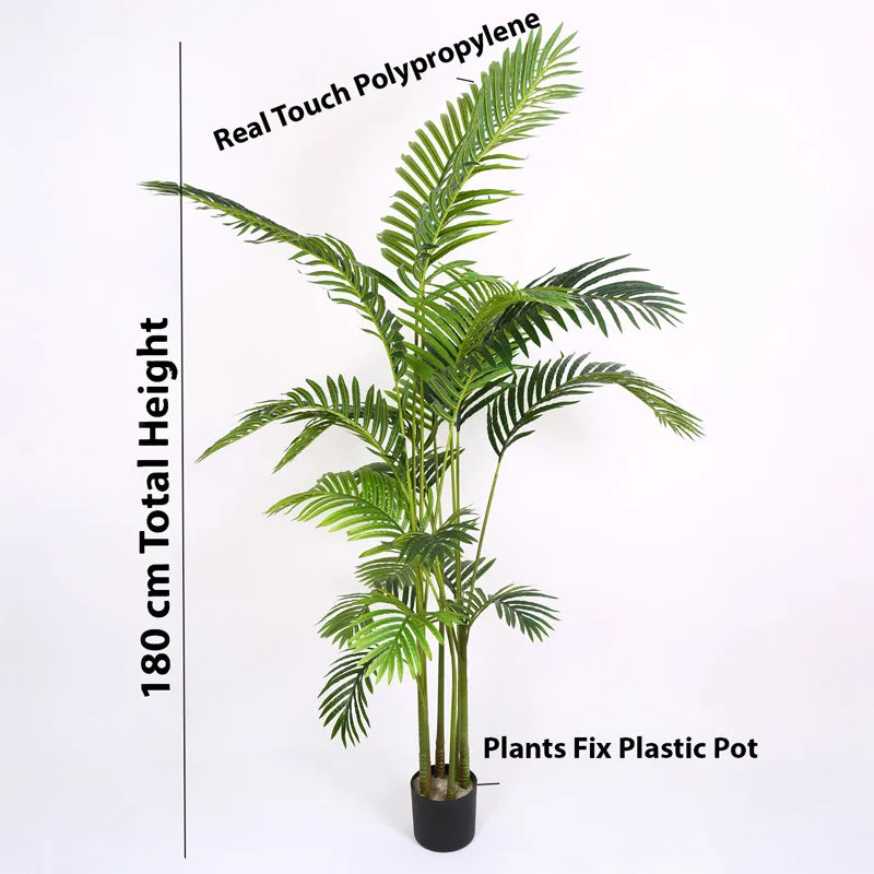 Verdiq Artificial Palm With Black Plastic Pot - 6 Feet media 6