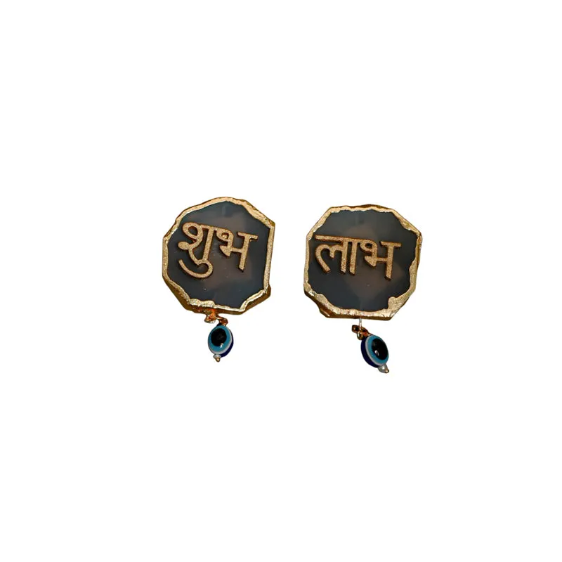 Shub Labh Agate Wall Accents (Black) - Set Of Two media 4