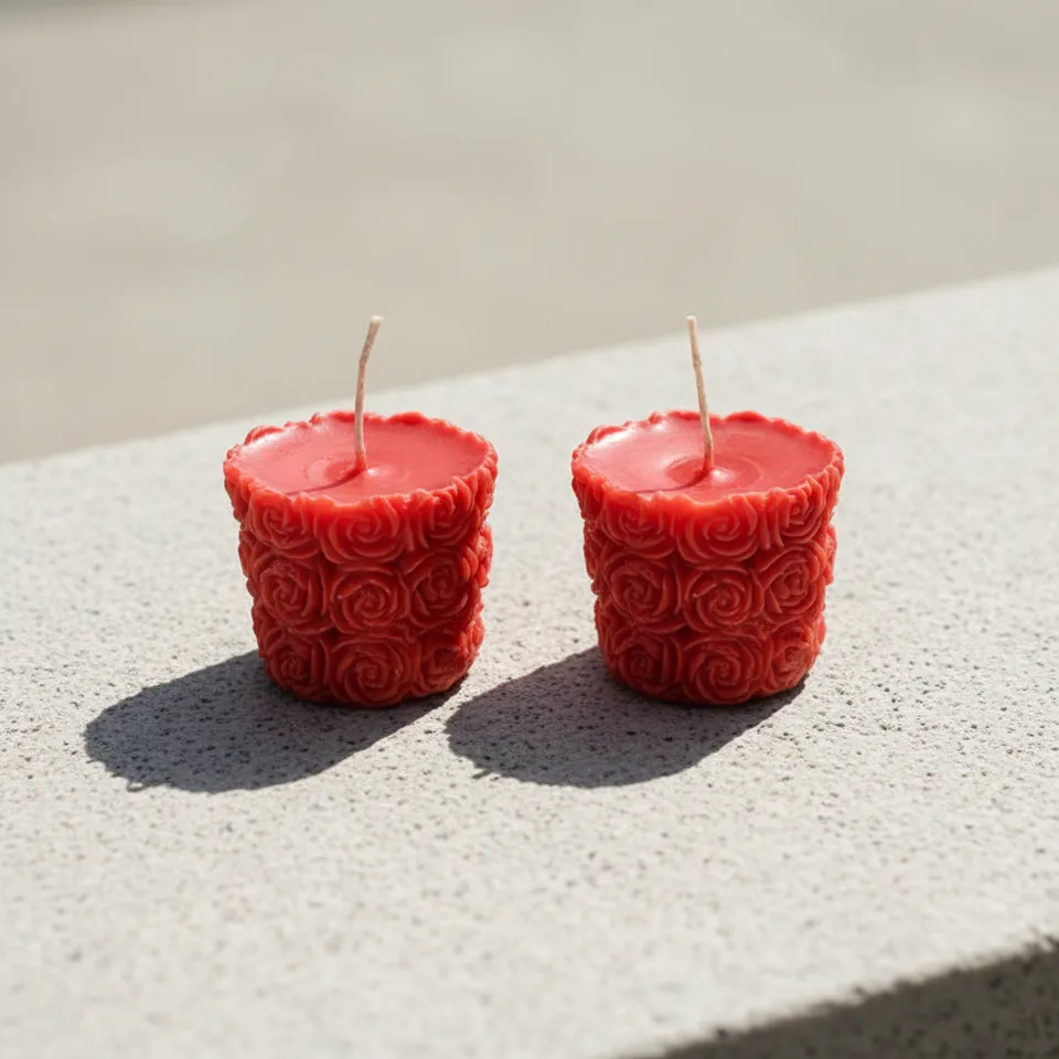 Rostora Rose Scented Candle - Set Of Two media 1