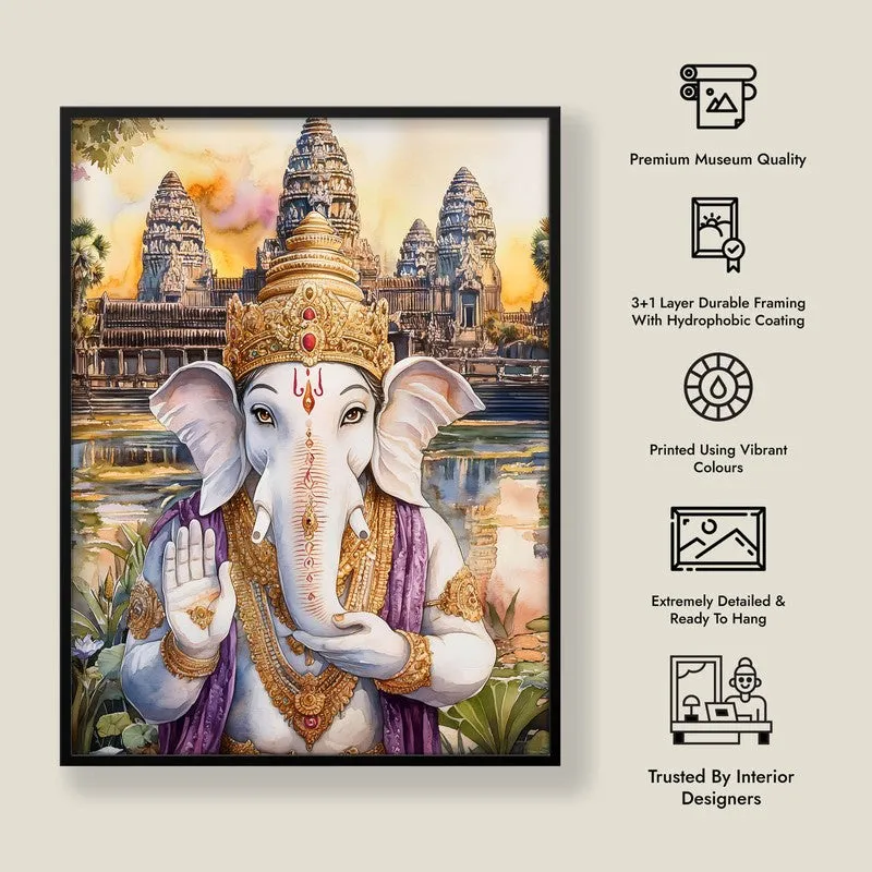 Mangalamurti Spiritual Archival Paper Wall Painting With Frame - Black media 8