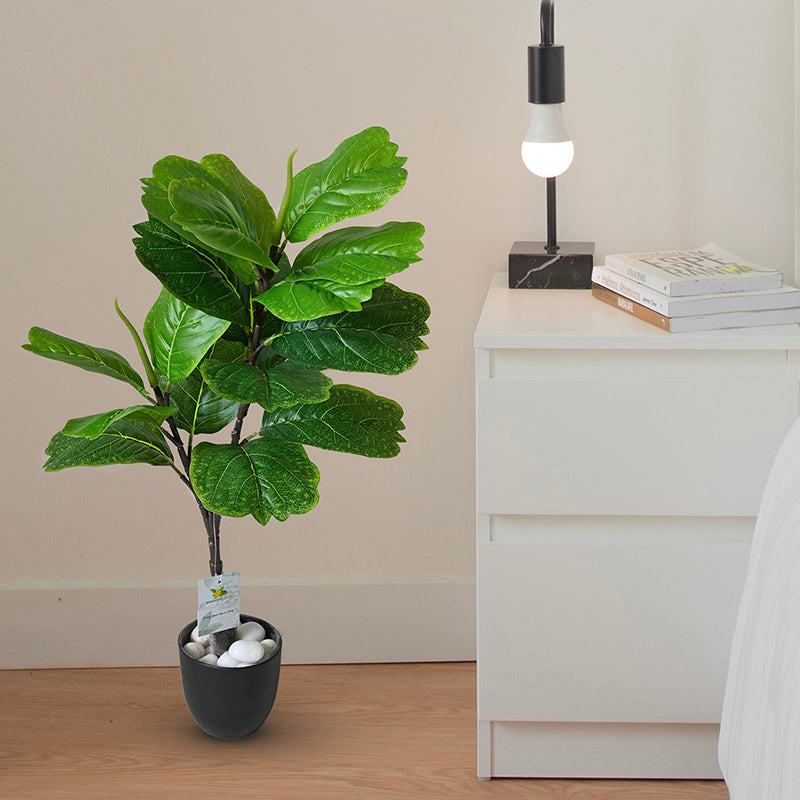 Faux Everlasting Fiddle Fig Plant With Pot - 71 cm (2.3 ft) media 2