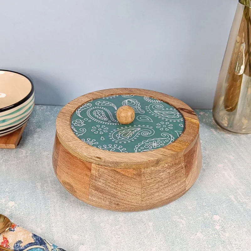 Rasva II Wood Roti Box - Teal media 7