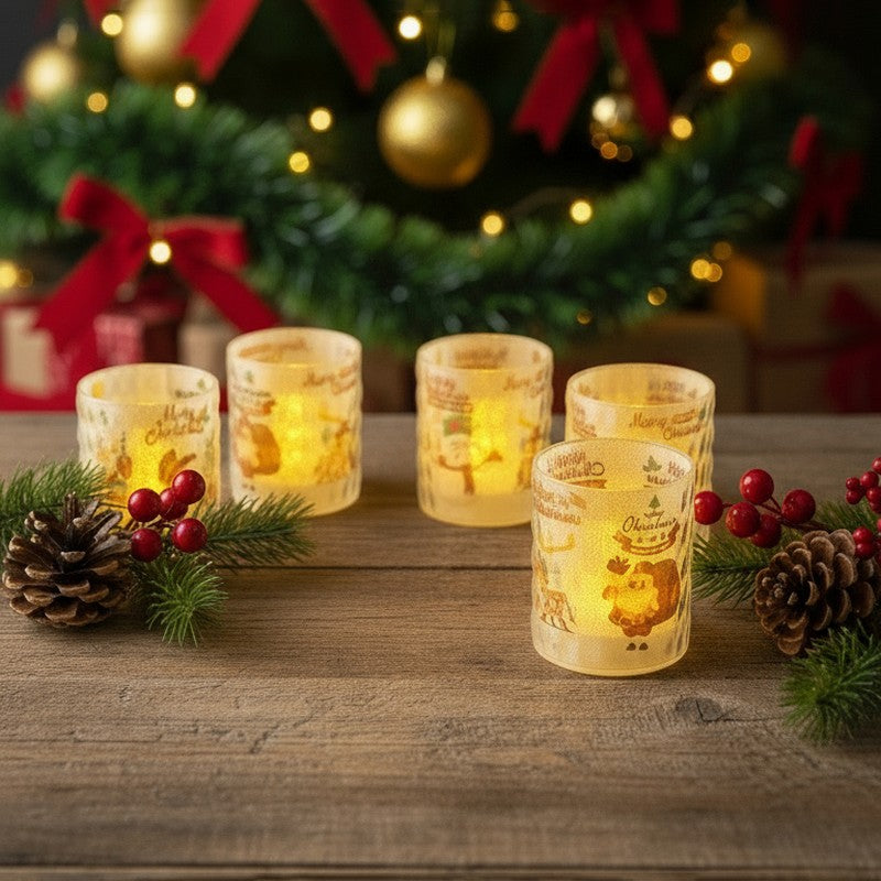 Jingle Aura Santa Battery Candle - Set Of Five media 7