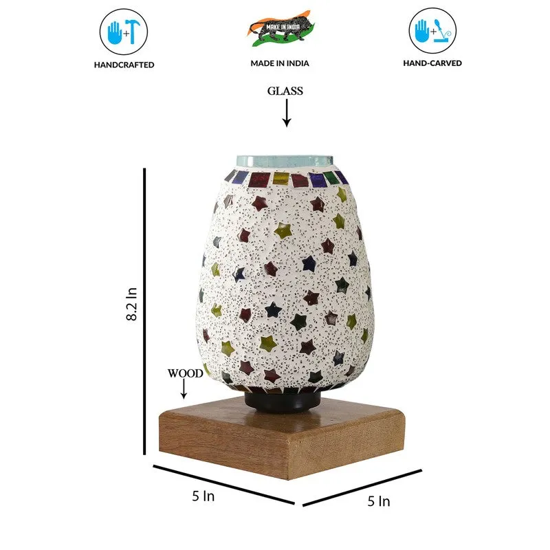 Velora Glass Table Lamp With Wooden Base - Multicolor media 9