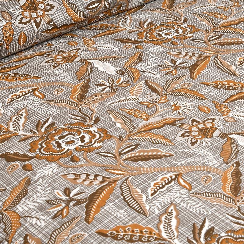 Tridha Floral Cotton Bedsheet (Brown) - 180 TC media 6