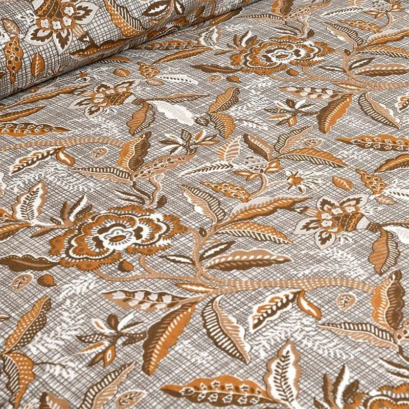 Tridha Floral Cotton Bedsheet (Brown) - 180 TC media 6