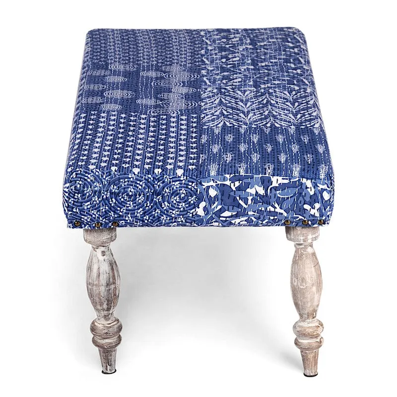 Delvo Sheesham Wooden Bench - Blue media 5