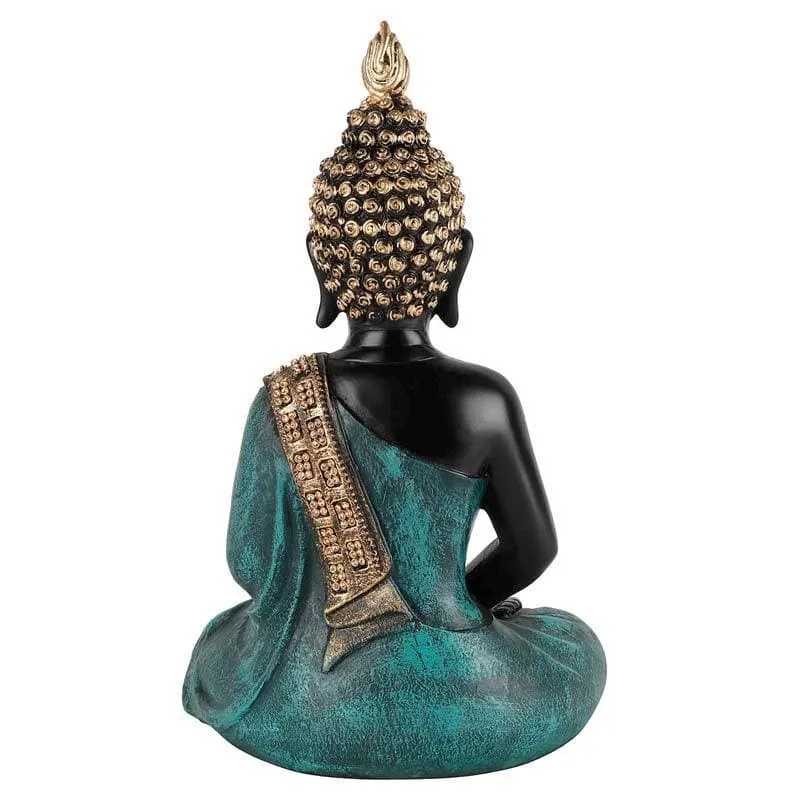 Buddha In Meditation Statue- Green media 4