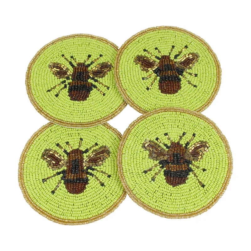Moiraa Beaded Coaster (Green) - Set Of Four media 6