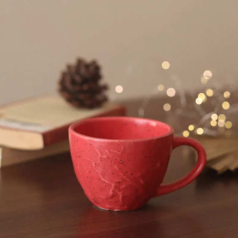 Meva Ceramic Tea Cup (230 mL)/Red) media 1