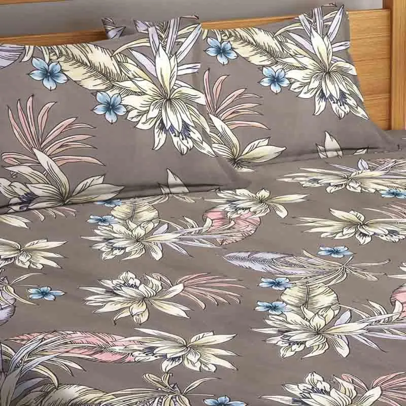 Flower Power Bedsheet (Brown) - 140 GSM media 5
