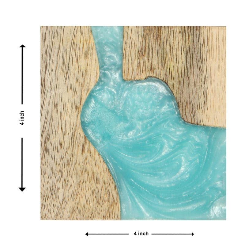 Sea Whirl Mangowood Coaster - Set Of Four media 4