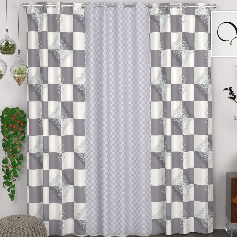 Shape Edge Drape Curtains - Set of Three