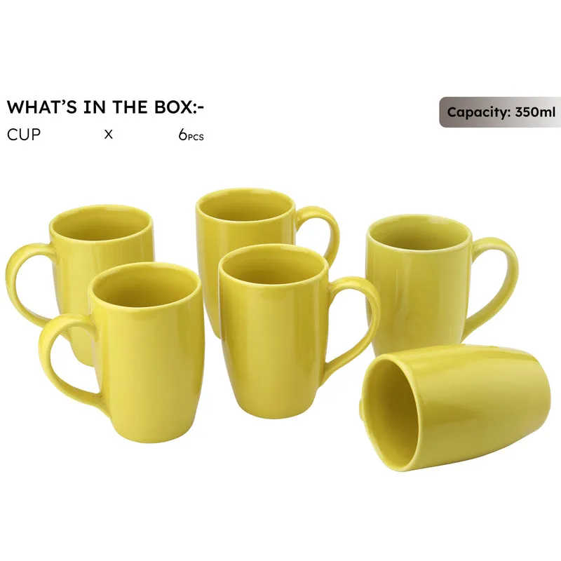 Kopi Ceramic Coffee Mug (Yellow/350 mL Each Each) - Set Of Six media 5