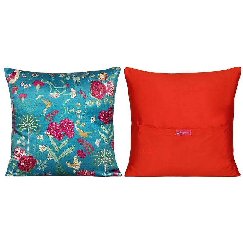 Tropical Chevron Printed Satin Cushion Cover - Set Of Five media 4