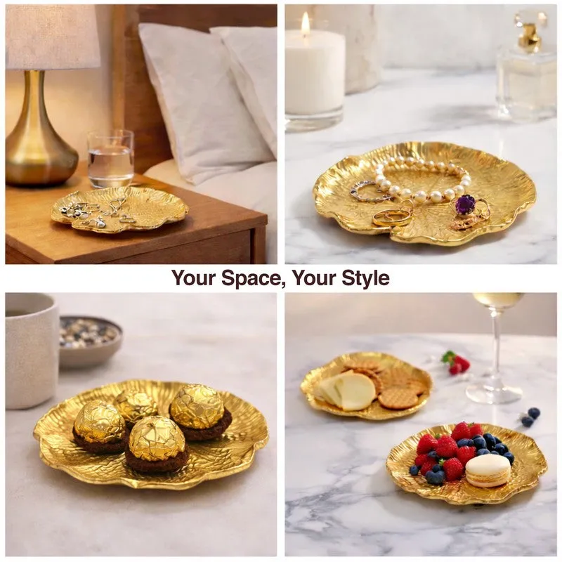 Auraleaf Accent Tray (Gold) - Set Of Two media 6