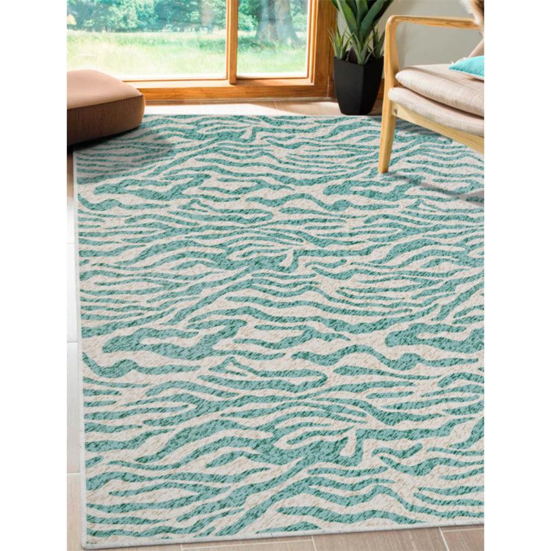 Luza Tiger Print Polyester Carpet - Light Blue media 3