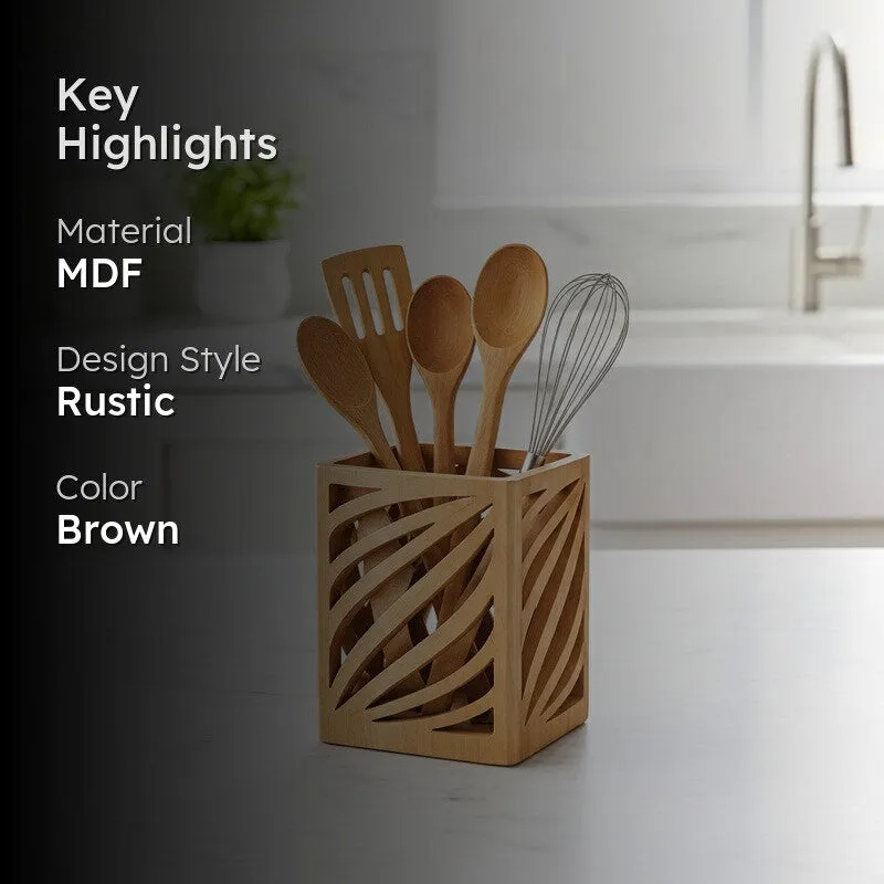 Meal Muse MDF Rustic Cutlery Stand media 2