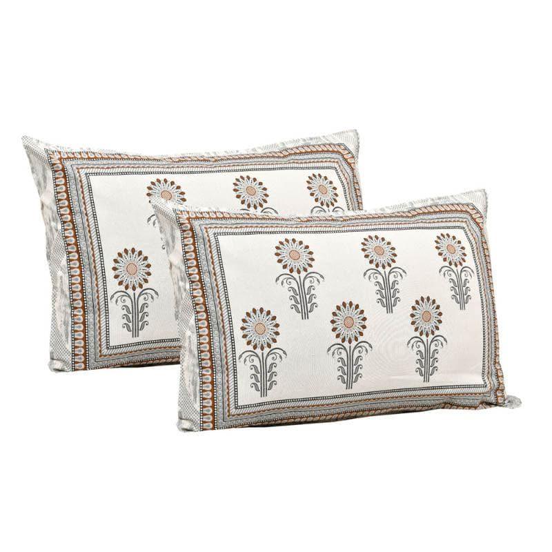 Flower Garden Cotton Bedsheet (Grey) - 120 TC media 4